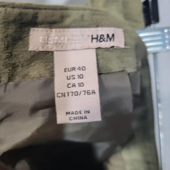 H&MPremium Genuine Suede Olive Skirt 10 - Picture 7 of 7